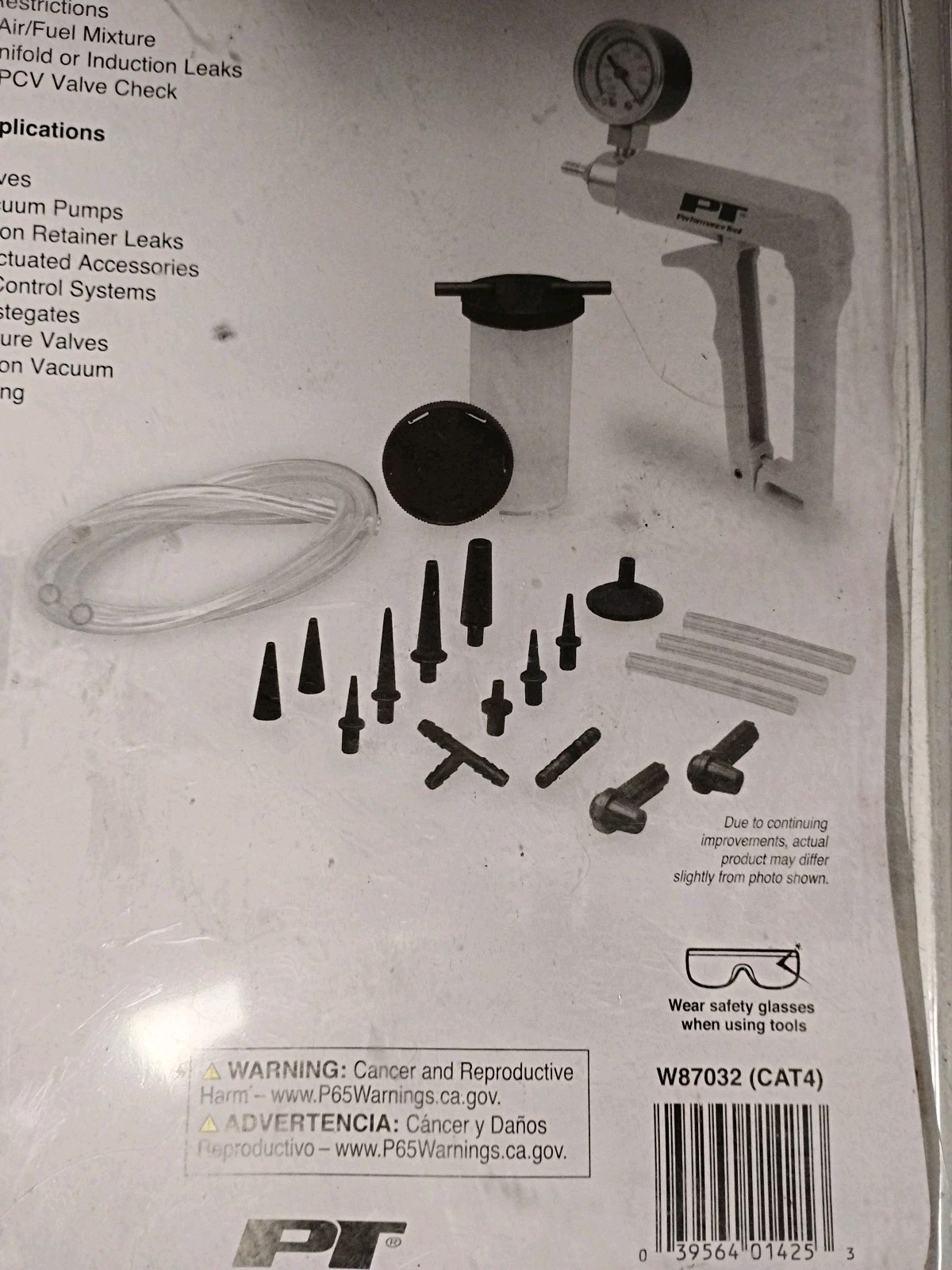 PERFORMANCE TOOL W87032 AUTO DIAGNOSTIC VACUUM PUMP & BLEEDER KIT