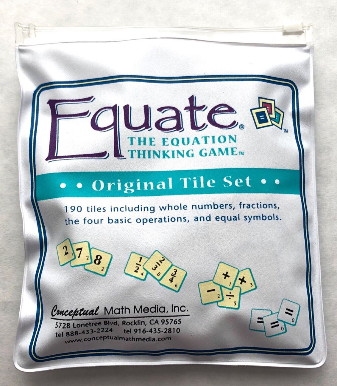 Equate  Equation Thinking Game Original Tile Set 190 Complete Math Homeschool