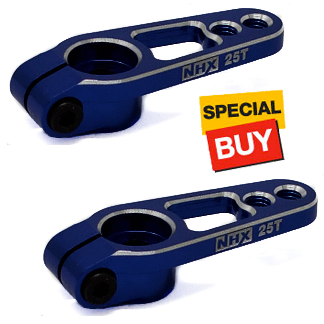 NHX RC 25T M3 CNC Aluminum Futaba / Savox Servo Horn Arms Blue 25T (2)