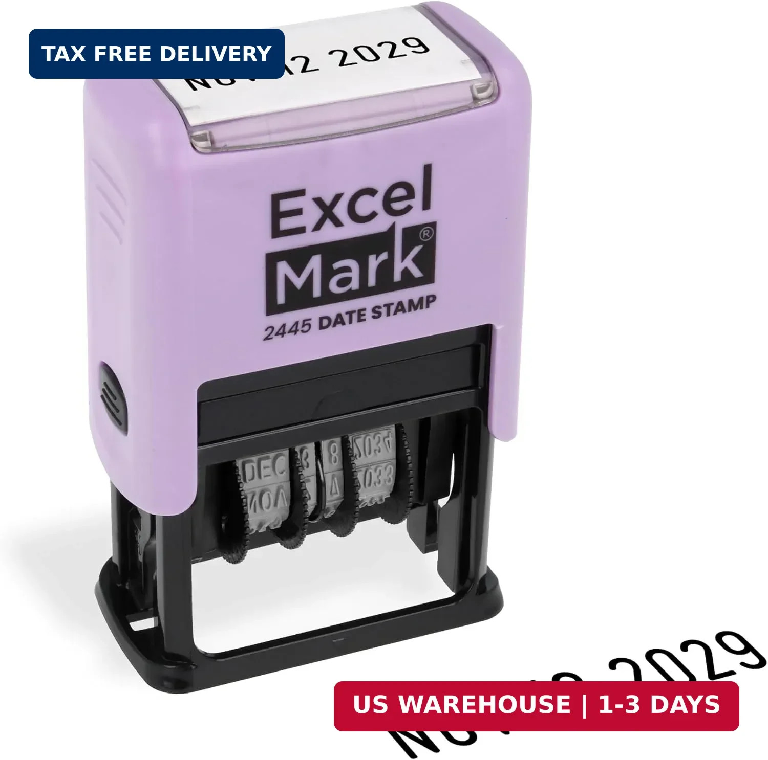 ExcelMark 2445 Date Stamp - Perfect for Shipping, Receiving, Expiration and Due