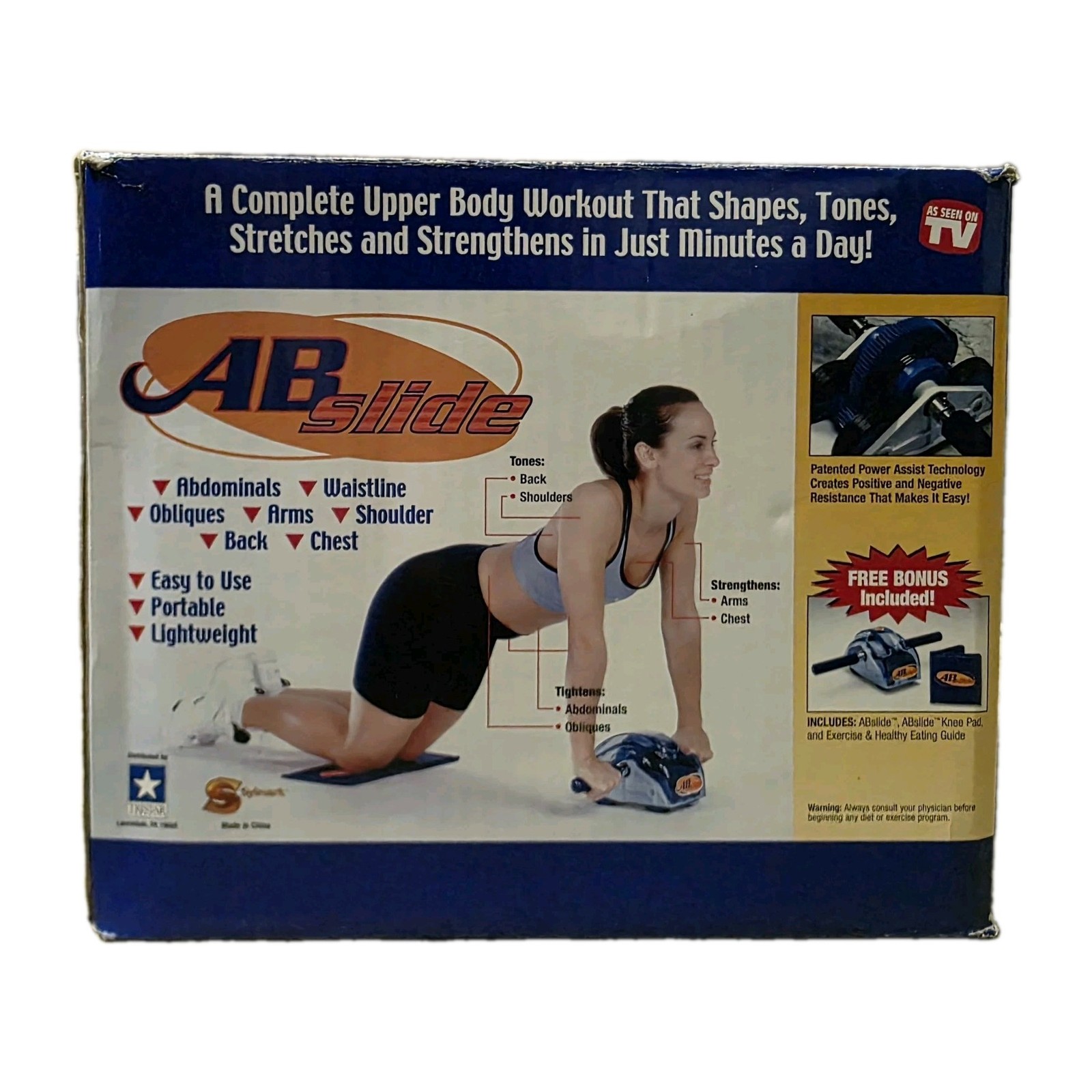 Original AB Slide Abdominal Roller Exercise Wheel Core Exerciser W/ Knee Pad