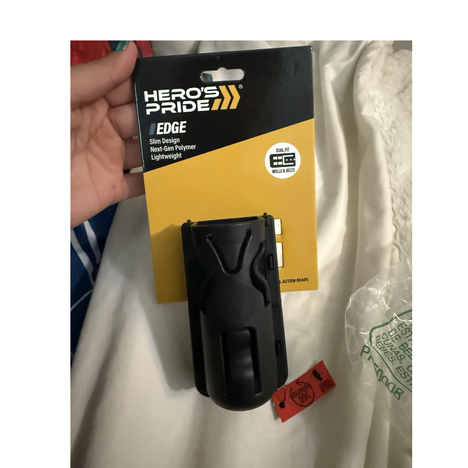 Hero's Pride EDGE Polymer Slim Baton Holder Black MOLLE & Belt Dual Fit