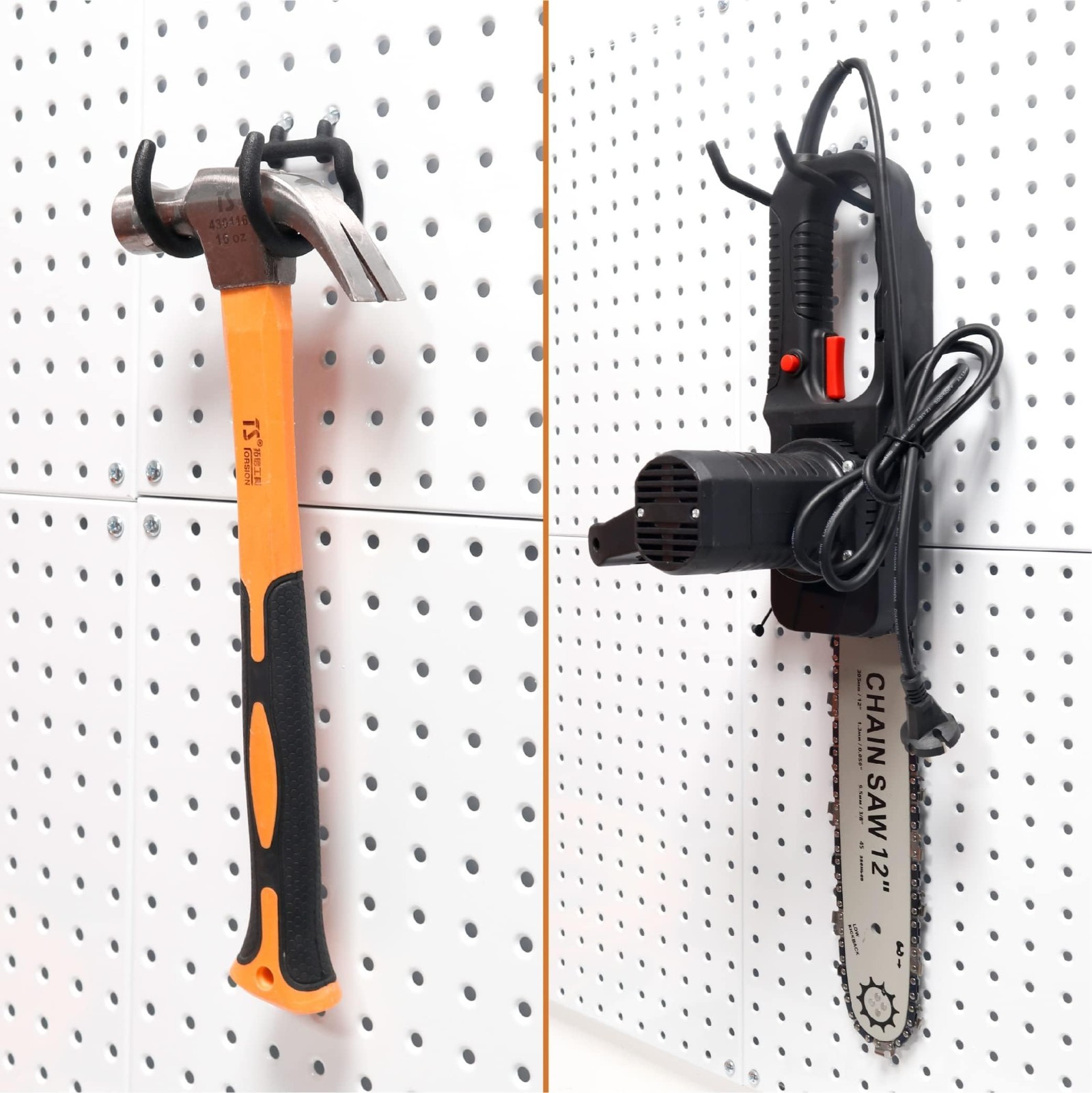 24 Pack Pegboard Hooks for Tools - Heavy Duty Utility Holders for Drills, Hammer