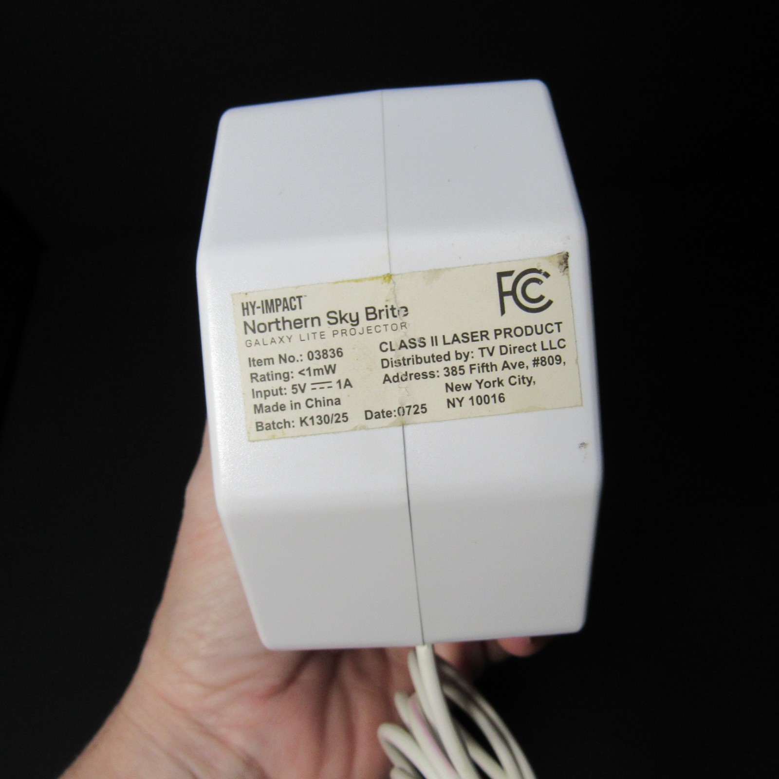 USB LED Light Show Projector–White–Tested & Working–Multiple Modes–USB Cord Incl