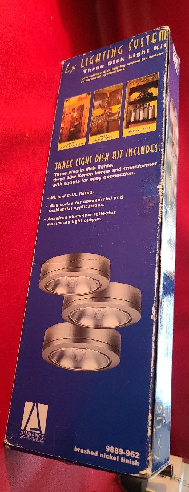 New Ambiance LX Under Cabinet Disk Lights Set Of 3 9889-12