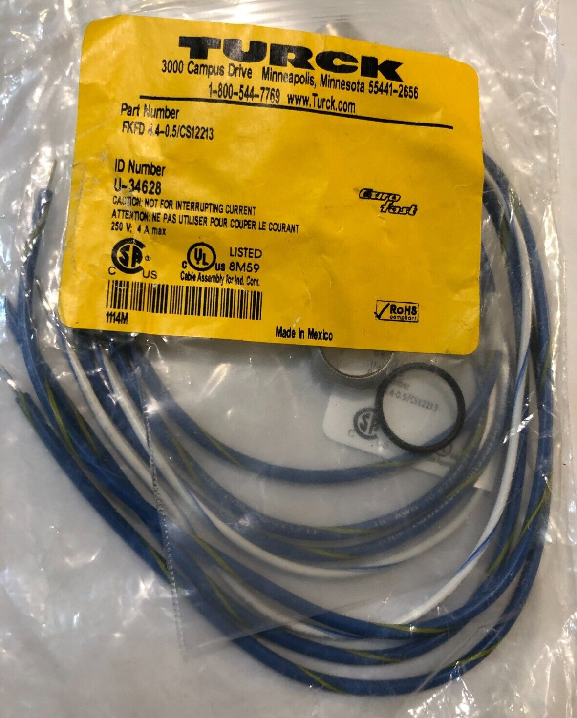 TURCK FKFD 4.4-0.5/CS12213 U-34628 (BRAND NEW IN SEALED PACKAGE)