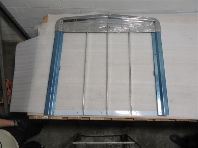Kenworth W900B Flat Windshield Aftermarket Stainless Grille Surround