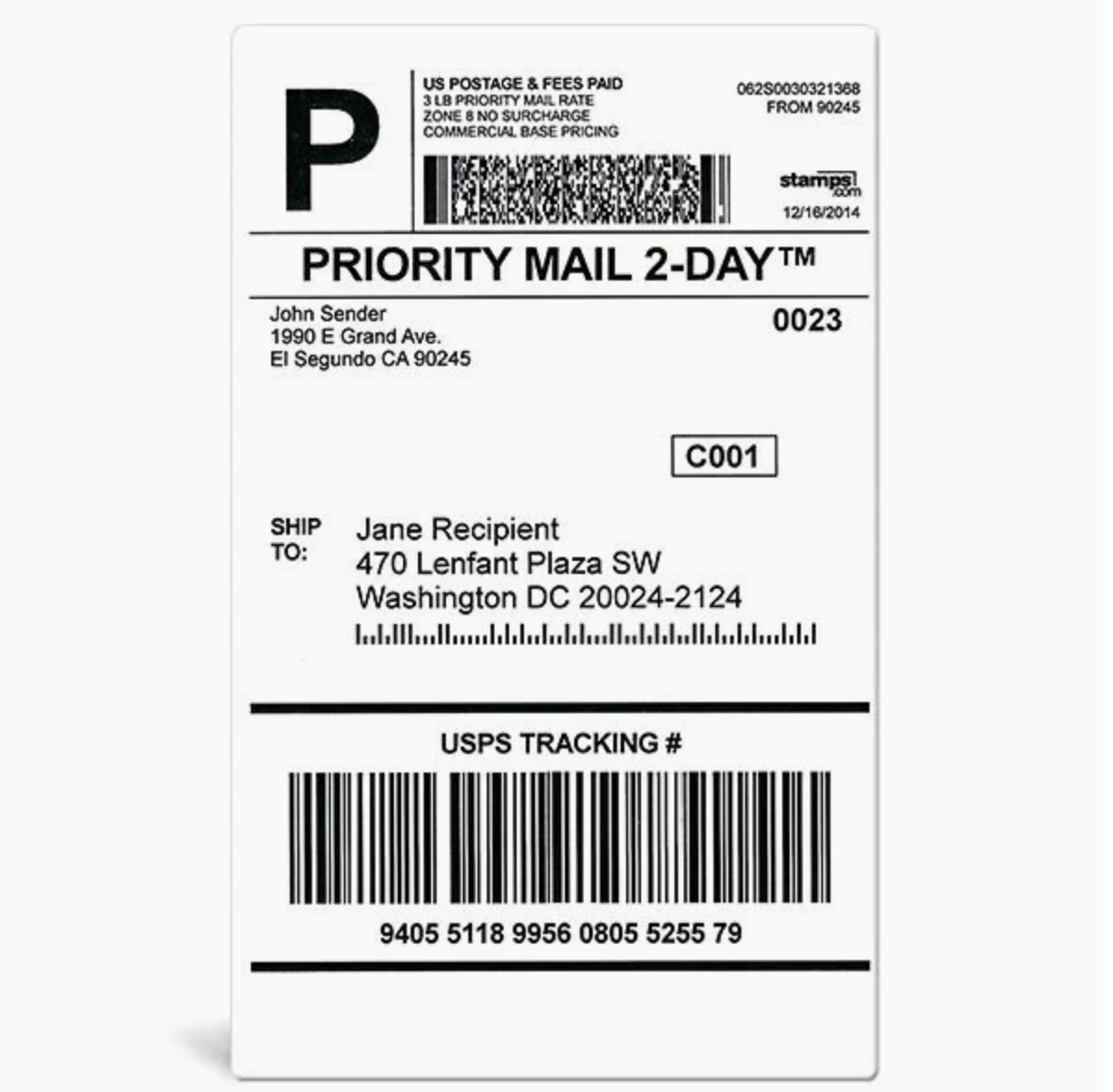 $1 Shipping Label