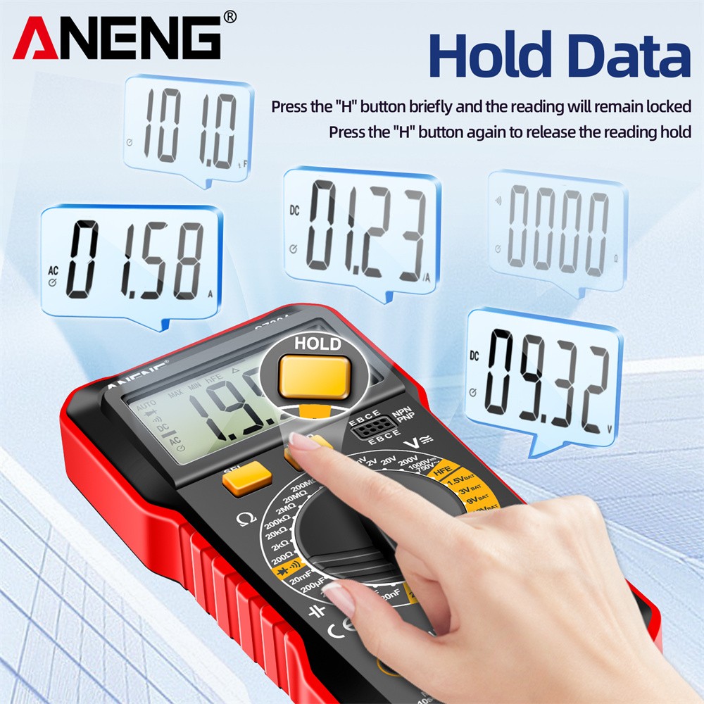 Digital Multimeter Voltmeter Ammeter Ohmmeter Volt AC DC Tester Leads Meter New