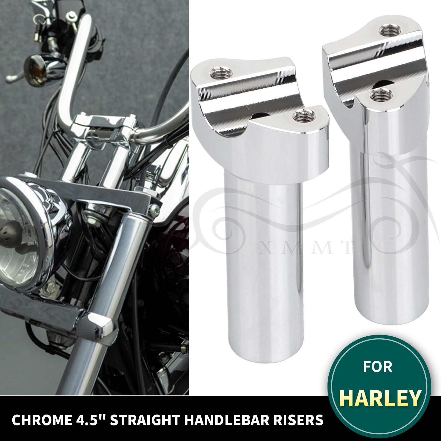 4 1/2" Straight Handlebar Risers For Harley Dyna Fat Boy Night Train Road Glide