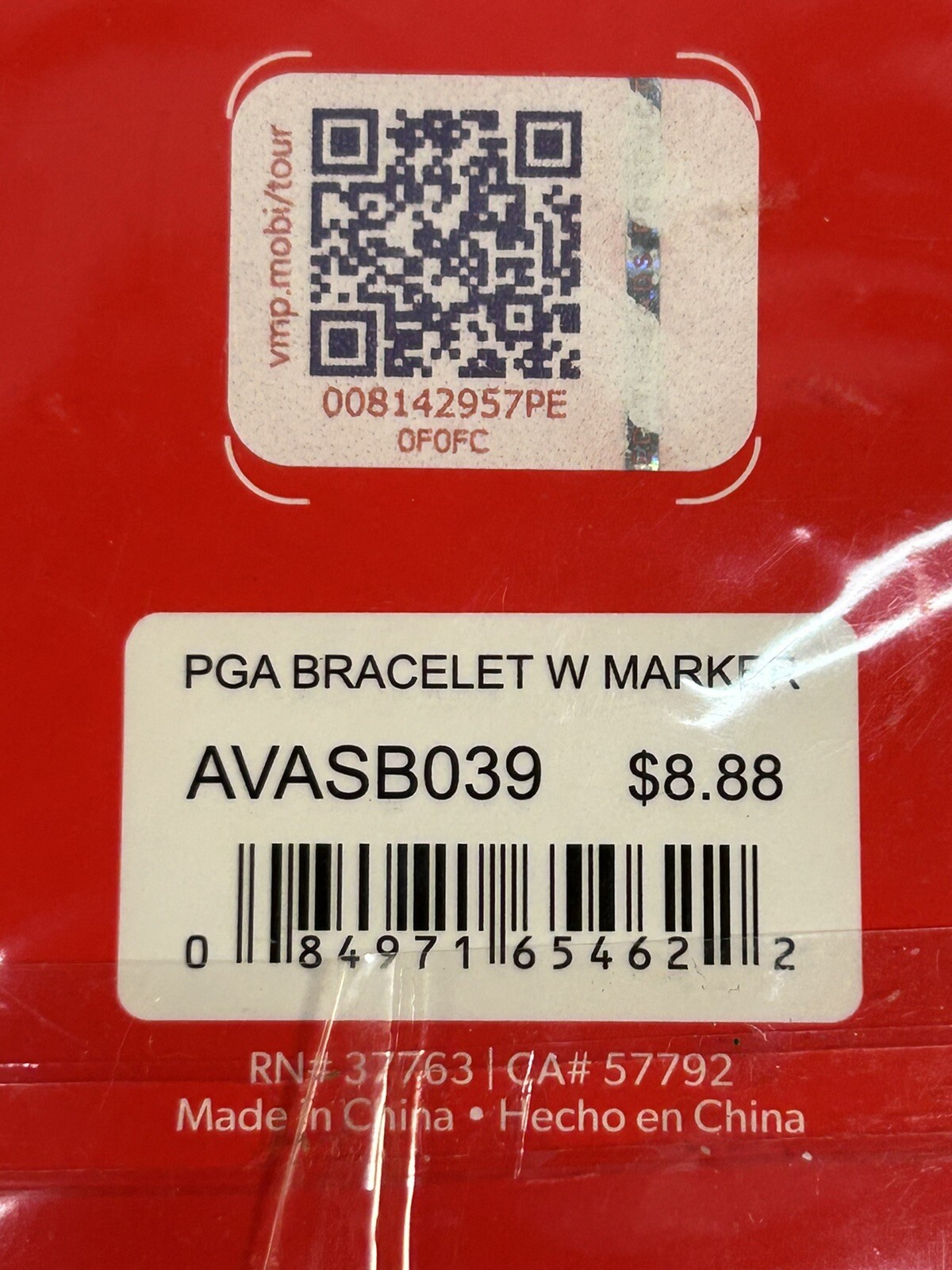 PGA Tour Golf Bracelet with Magnetic Ball Marker SZ M/L