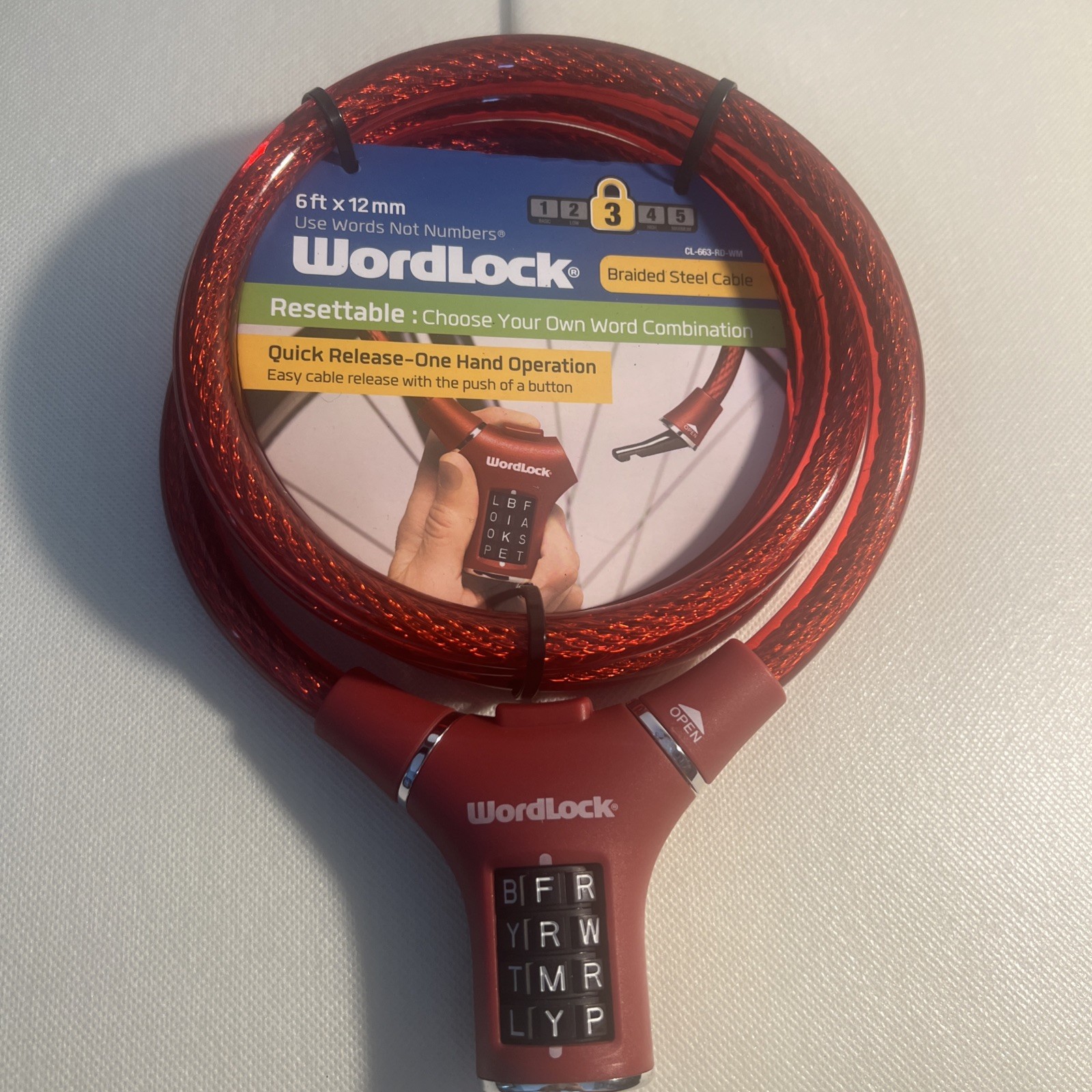 WordLock Bike Steel Cable