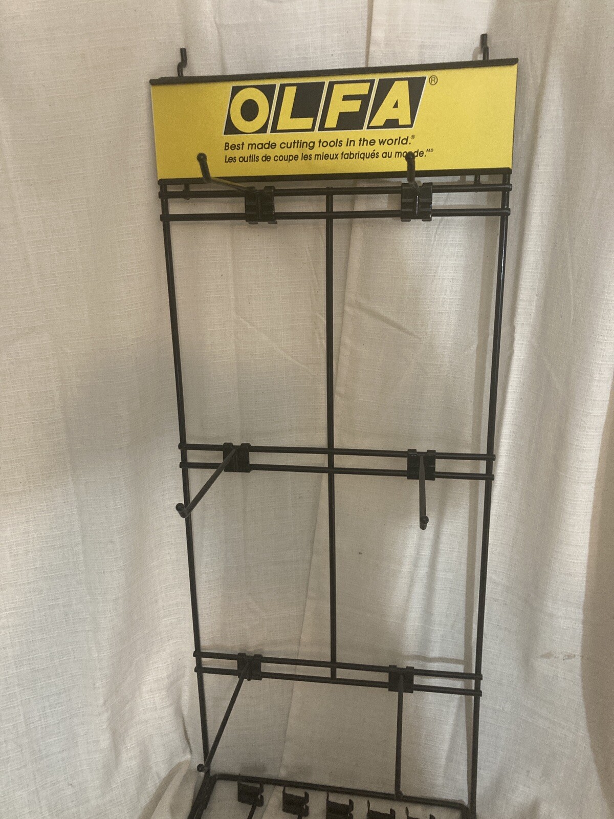 OLFA Cutting Tools Display Rack with Peg Hooks, Standing or Hangs Adjustable