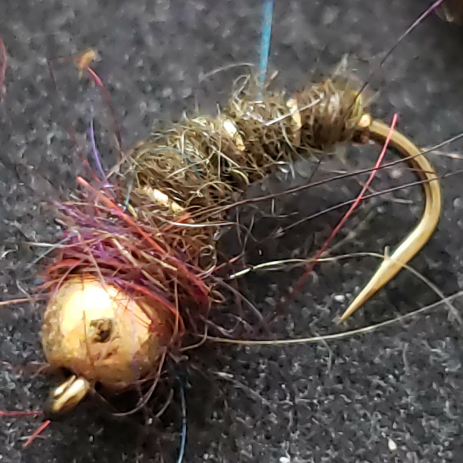 BEAD HEAD NYMPH CADDIS FLY FISHING FLIES LARVA BROWN SIZE 12