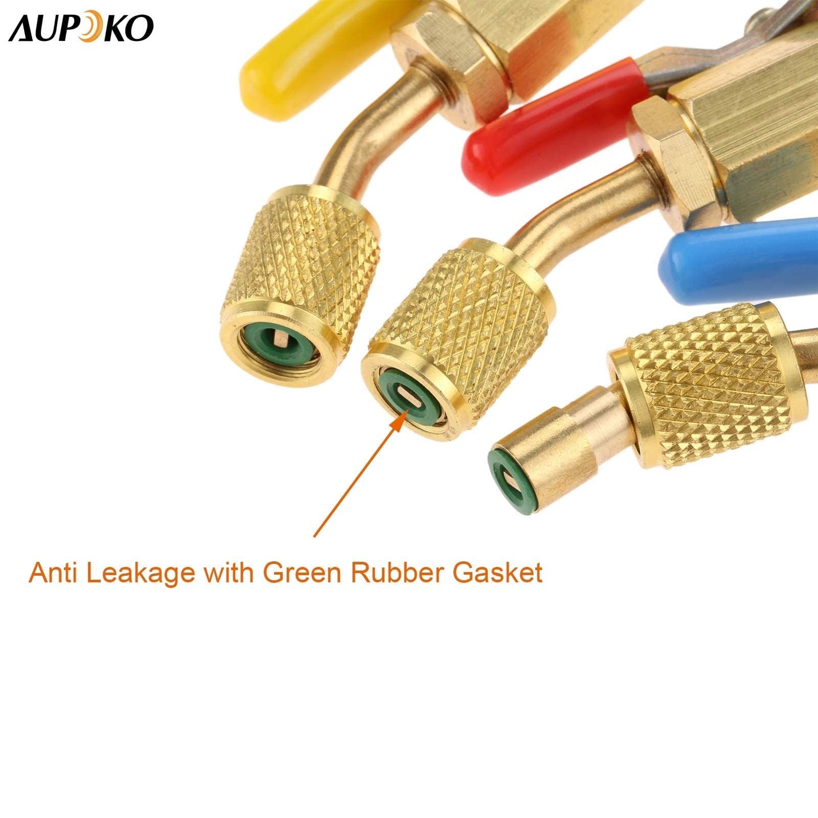 Aupoko Air Conditioning Refrigerant Angled Compact Ball Valve,3Pcs