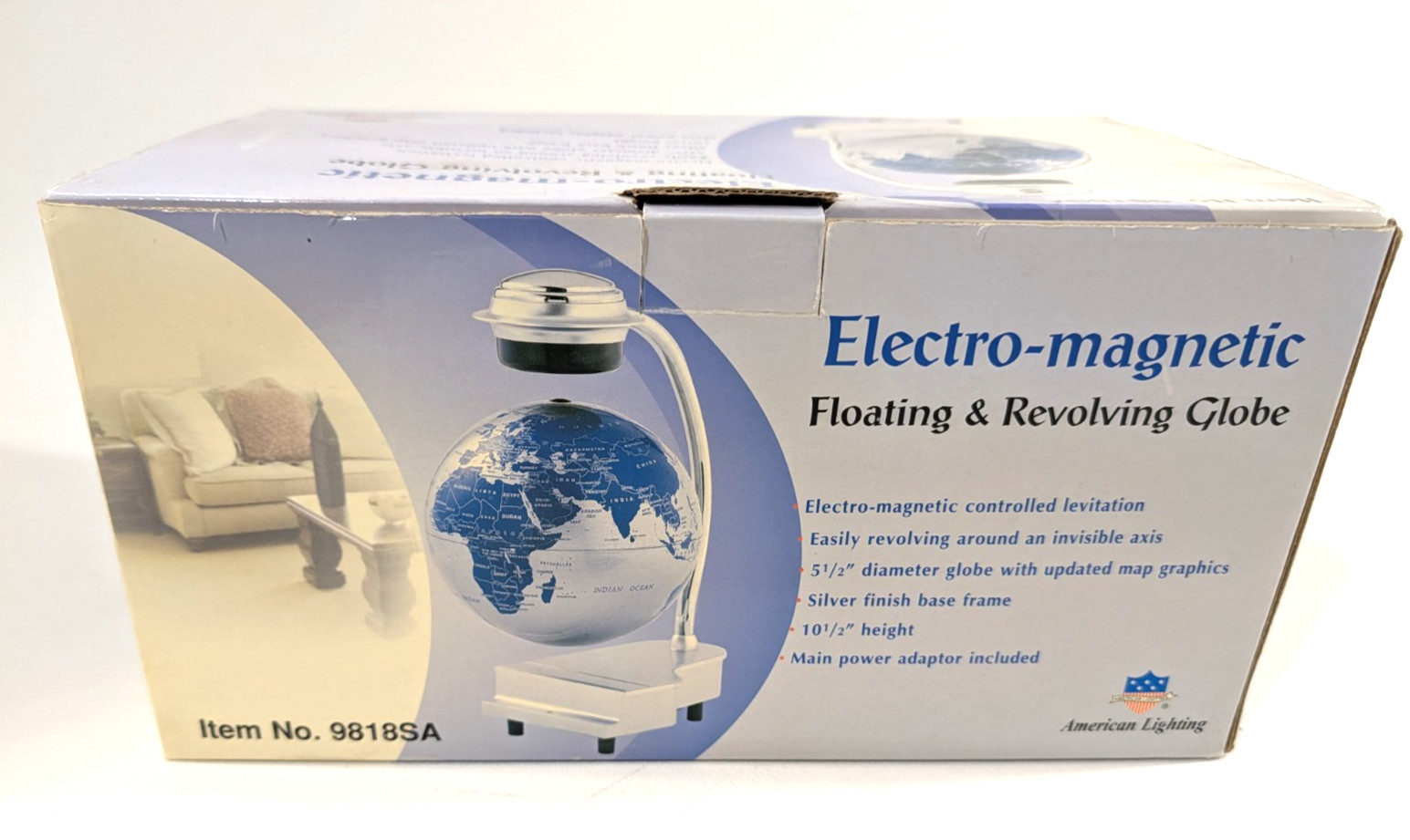 Electro-Magnetic Floating & Rotating Globe Table American Lighting Novelty NEW