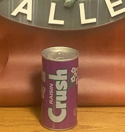Grape Crush Raisin 10 Ounce Grape Can Old Vintage Push Tab Soda Can