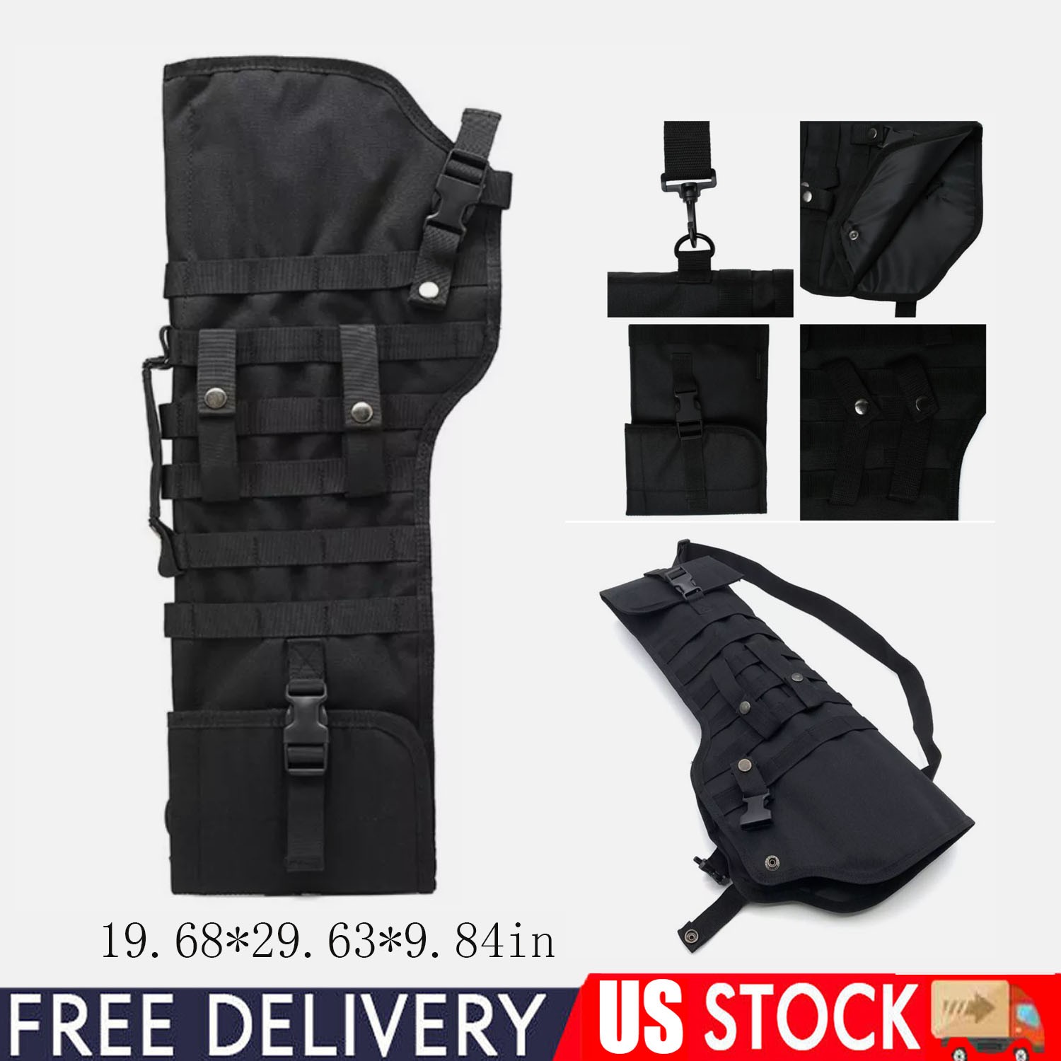 Tactical Rifle Scabbard Gun Bag Sling Bag Molle Shotgun Holster Hunting Case29in