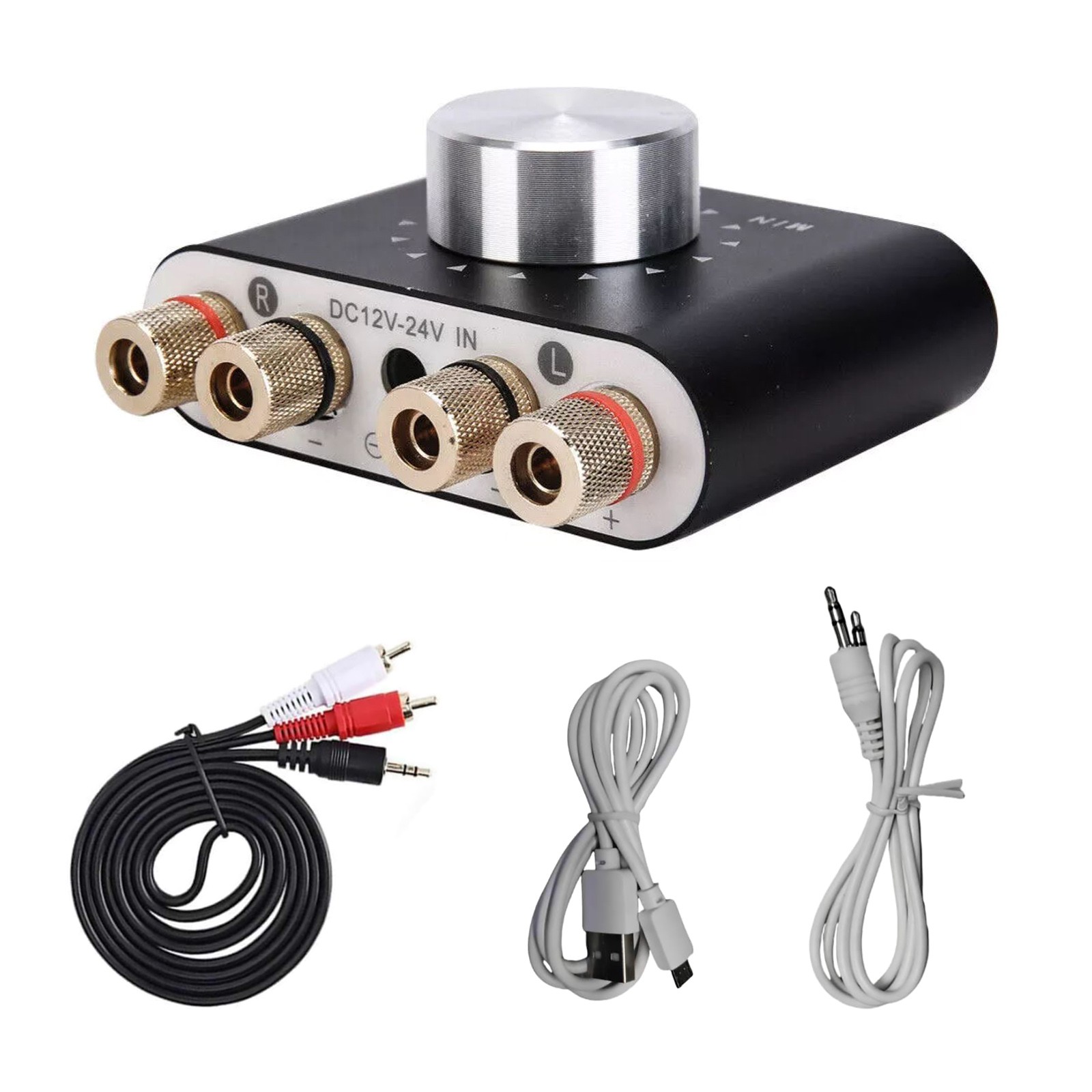 Mini Bluetooth 5.0 Digital Power Amplifier HiFi Stereo Audio 50W+50W Black