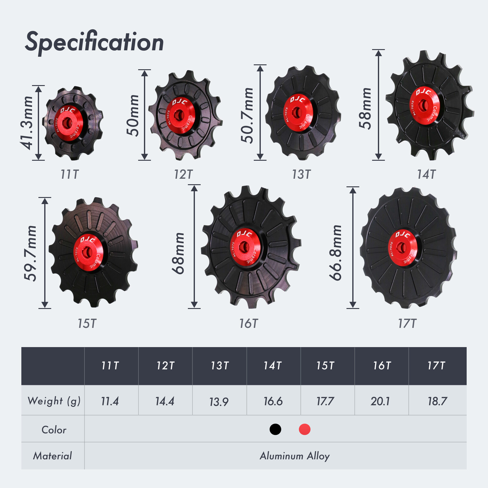 Bike Ceramic Bearing Pulley Wheel Guide Roller Jockey 11T 12T 13T 14T 15 16 17T