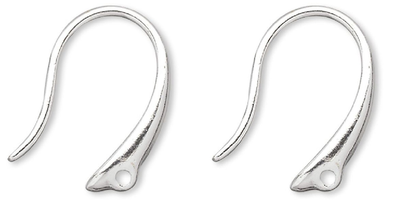 10 Silver Plated Brass 14mm Fancy Fish Hook 20 Gauge Ear Wire Earrings