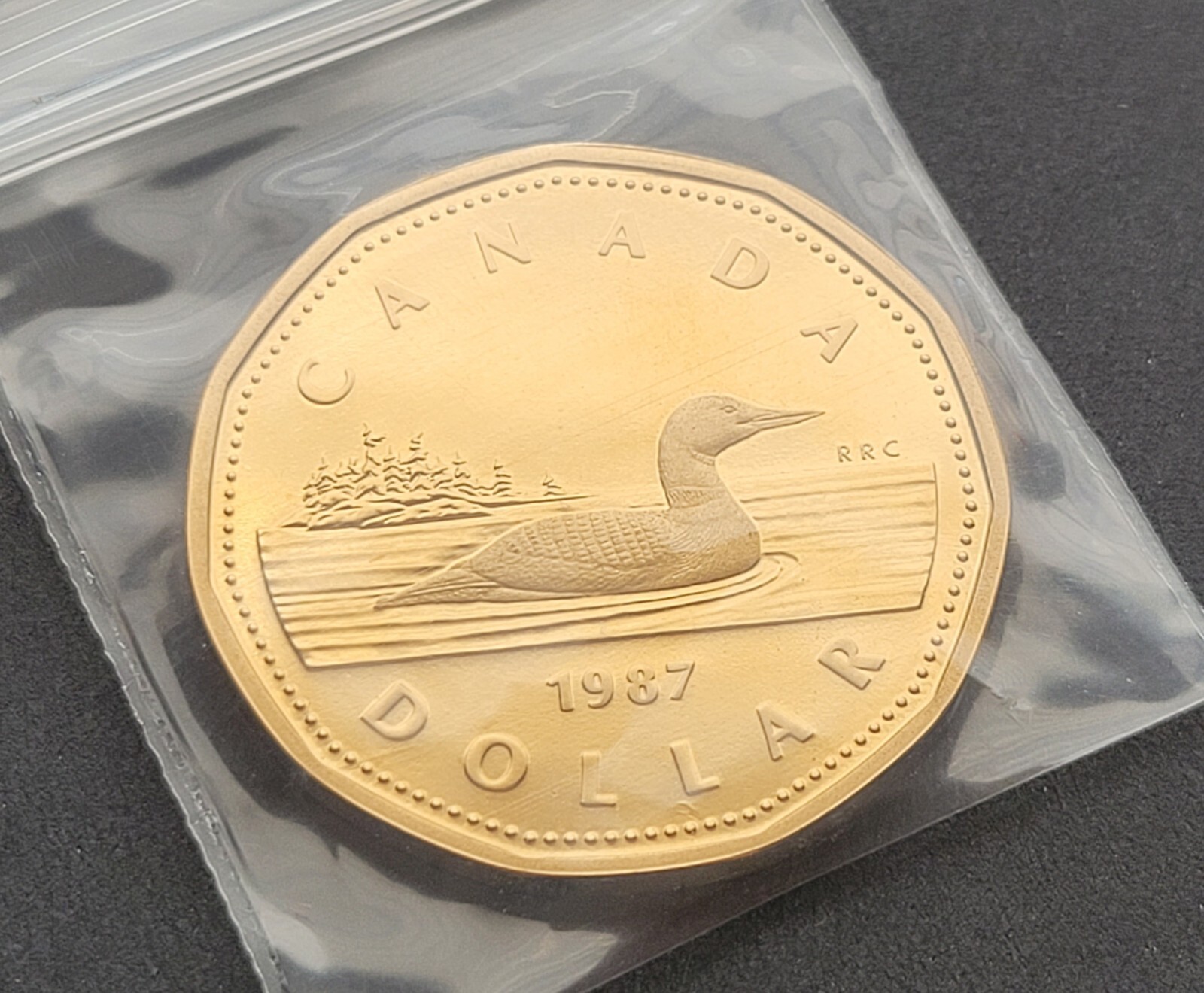 ***  CANADA  LOONIE  1987  ***  PROOF  ULTRA  HEAVY  CAMEO  ***