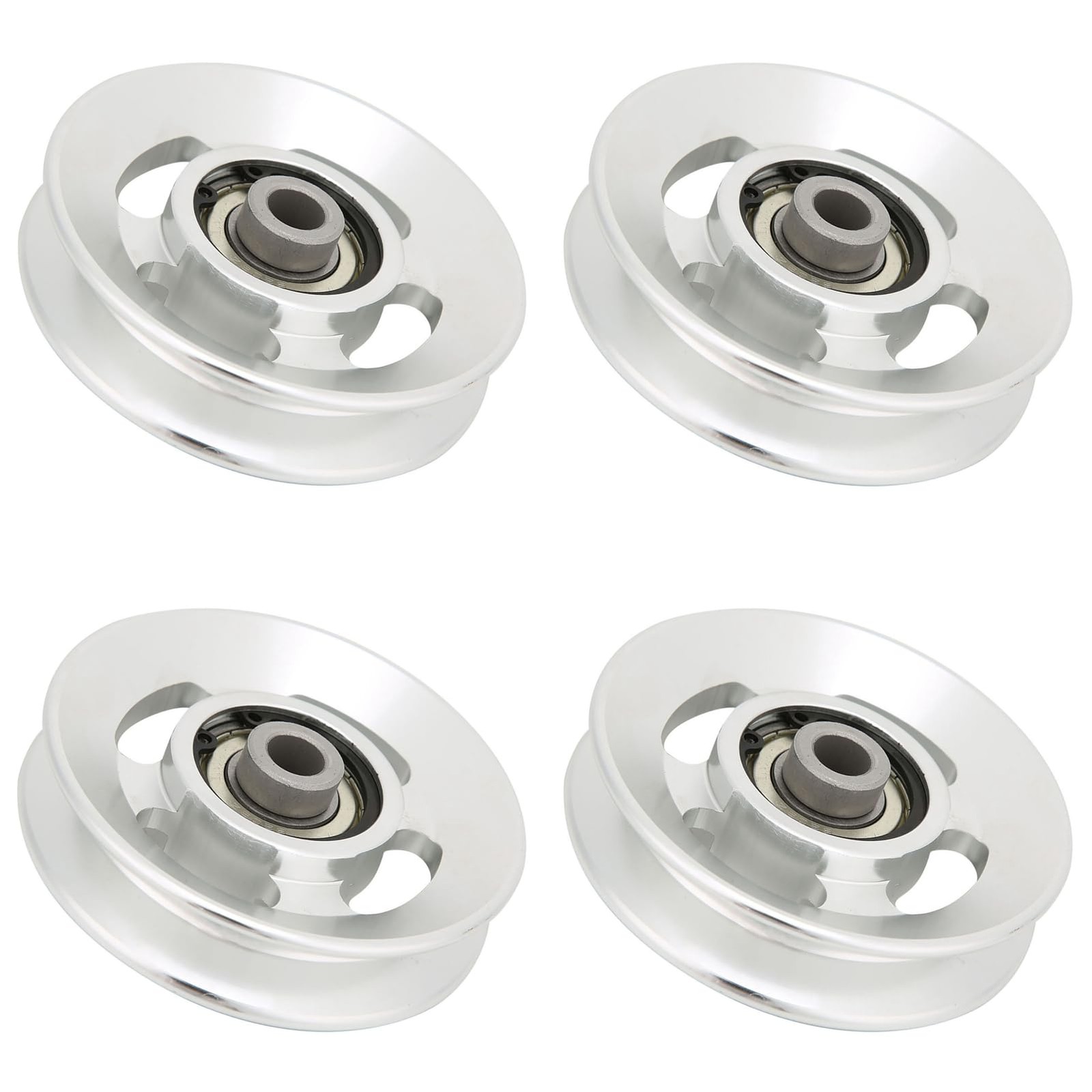 Gym Cable Pulley Wheel Fitness Kit Aluminium Alloy 360 Degree Traction 4 PCS