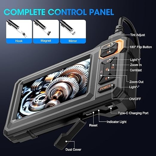 Industrial Endoscope Camera 1080P HD 4.3'' Screen Borescope Inspection Camera US