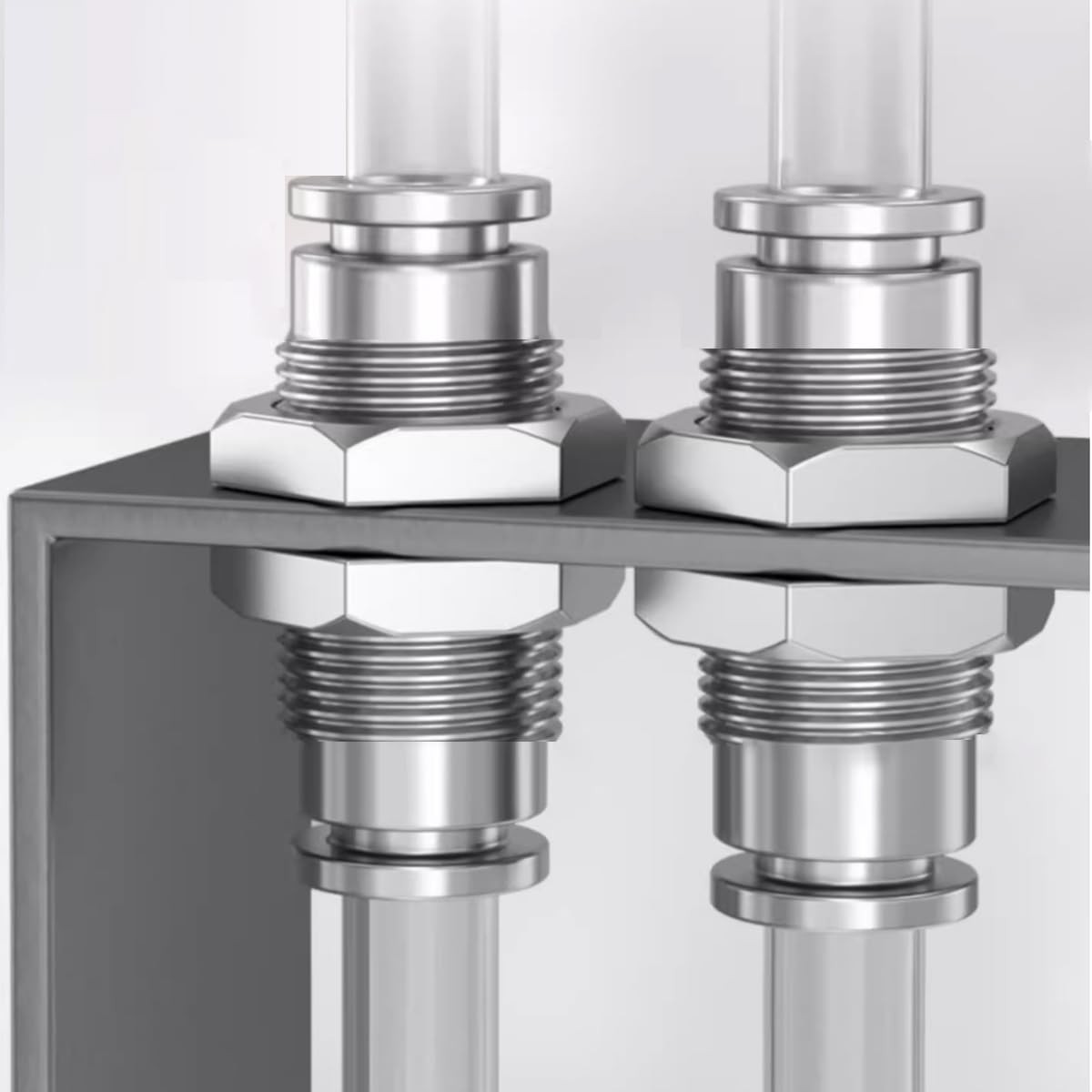 2Pcs 304 Stainless Steel Bulkhead Union 1/4" x 1/4" Tube OD Push to Connect T...