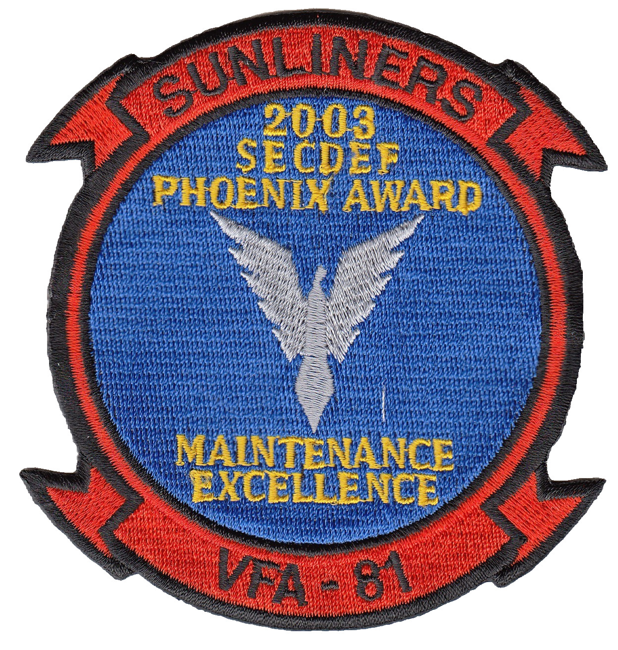 VFA-81 SUNLINERS 2003 SECDEF PHOENIX AWARD PATCH