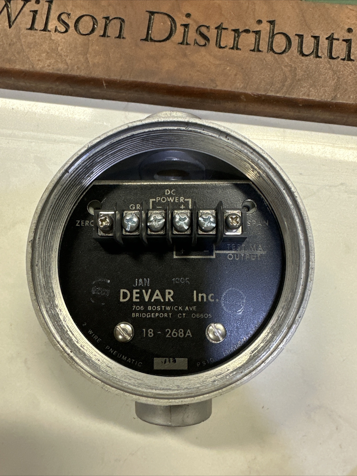 DEVAR, 18-268A, TRANSMITTER, 3/15 PSI, 24 VDC, 4 TO 20 MA OUT, NNB