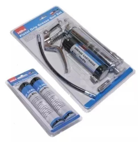 PISTOL GRIP MANUAL GREASE GUN SET WITH GREASE CARTRIDGE WITH 3 CARTRIDGES