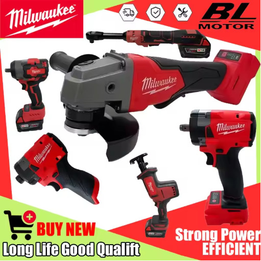 18V Cordless Power Tool Set Impact Drill Grinder Blower Fits 18V Battery