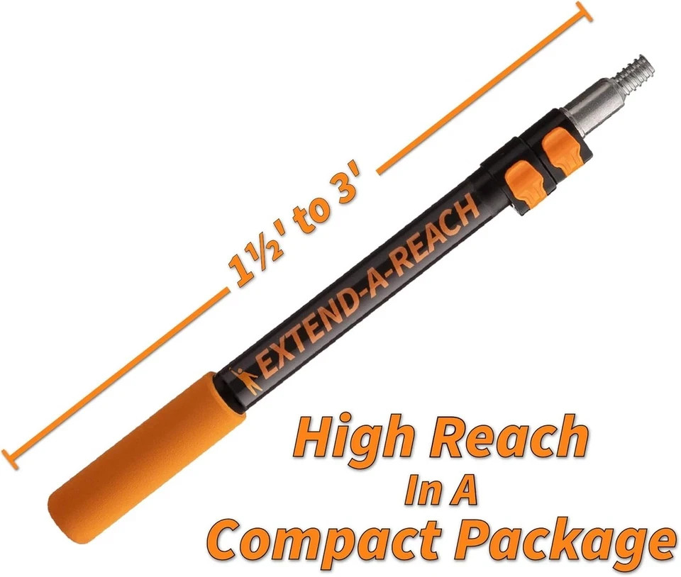 1.5-3 ft Long Paint Roller Extension Pole // 3 feet, Black and Orange