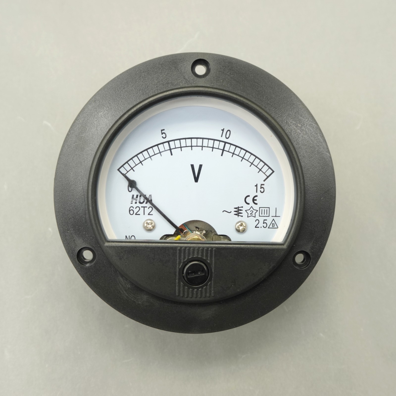 1pc 62T2 AC 15V Round Analog Voltmeter Voltage Panel Meter Panel Dia. 90mm 0-15V