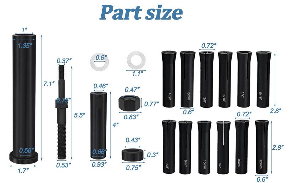 95400 In-Line Dowel Pin Puller Master Set Includes Efficient Dowel Pin Puller