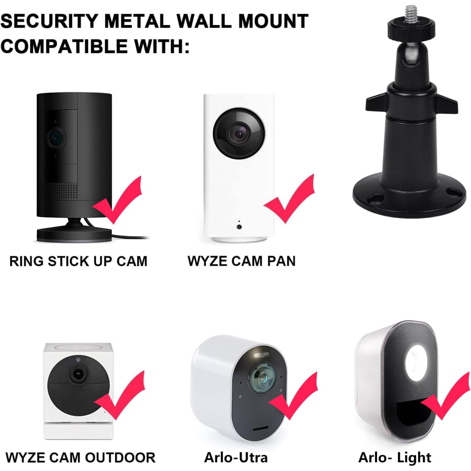2 Pack Wall Mount Holder for Simplisafe Outdoor Security Camera, 360°Rotation