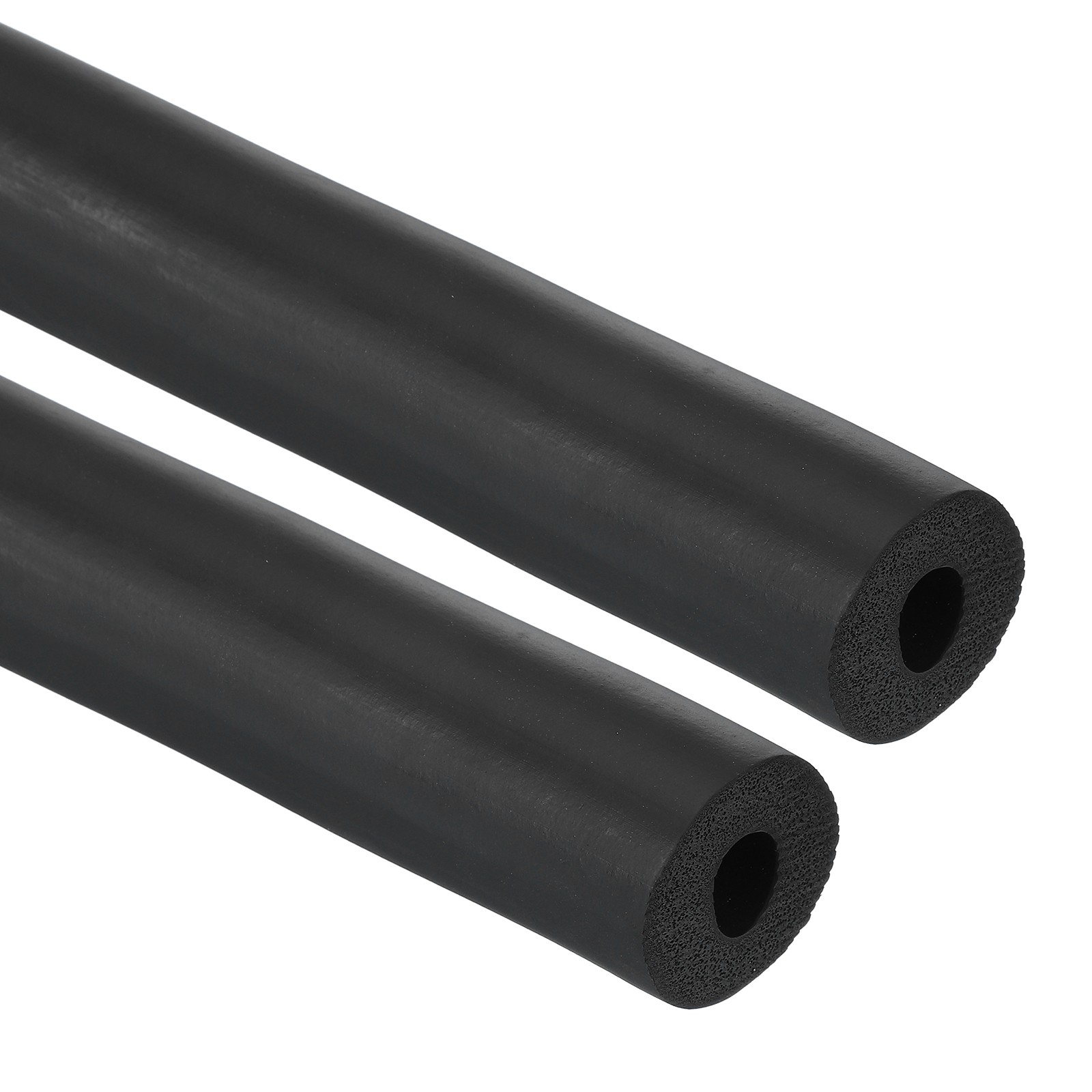 8.5mm ID x 12mm OD Pipe Insulation Foam Tube Cover Wrap EPDM Tubing 2pcs Black