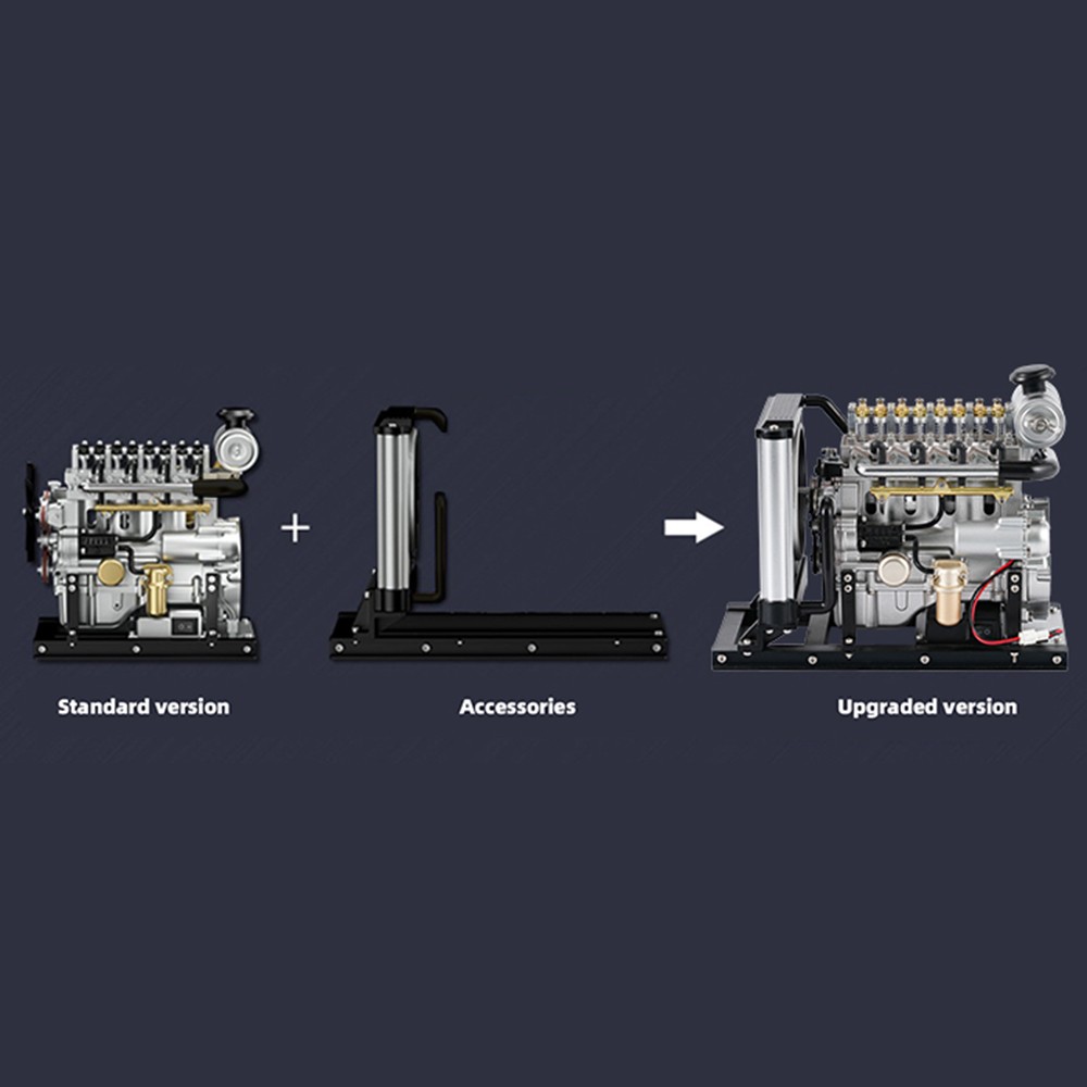 DIY Mini 4-Cylinder Diesel Engine Model Kit That Runs Engine Mechanical Metal