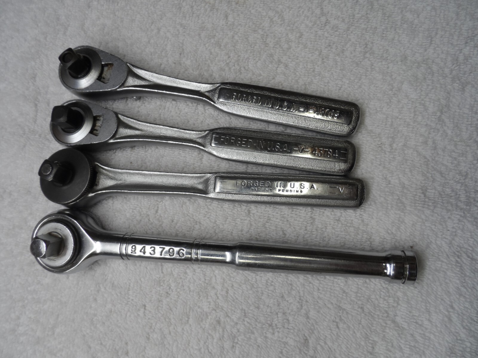 Craftsman 3/8" Drive Ratchet Set USA lot of 4 pcs- PN 43796, No PN, 43784, 43785