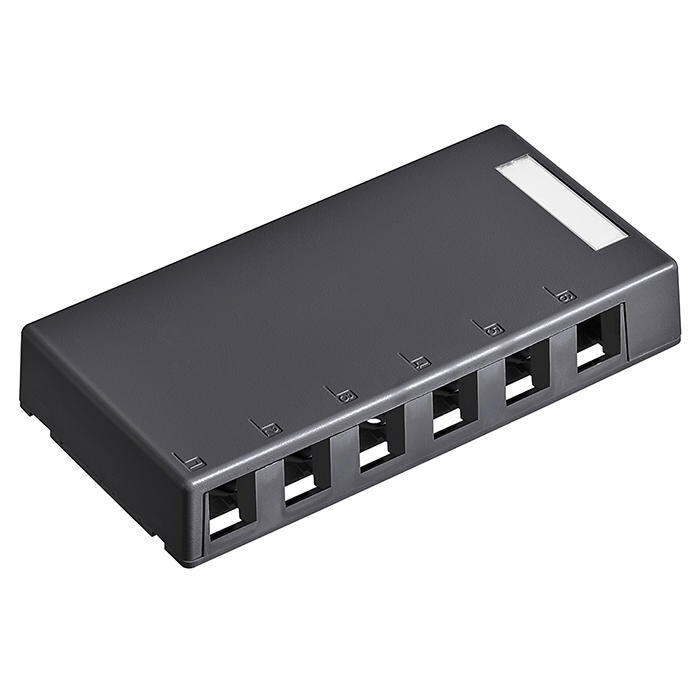 Leviton 41089-6EP Surface-Mount Quickport Box 6-Port Black