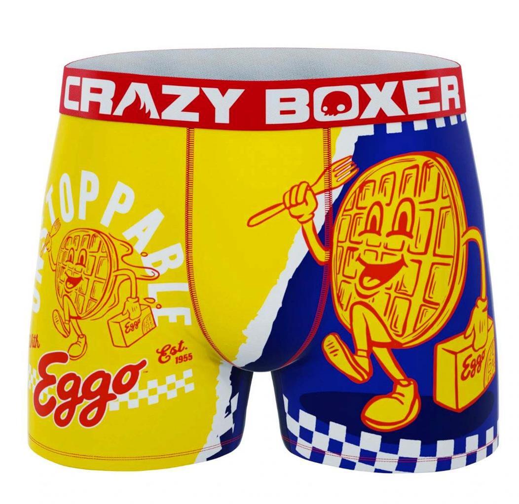 CRAZY BOXER Kellogg's Unstoppable EGGO Man w/Fork Waffles Briefs Men's NWT