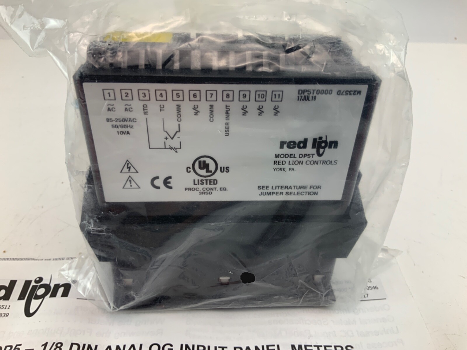 NEW RED LION DP5T DIN ANALOG INPUT PANEL METER