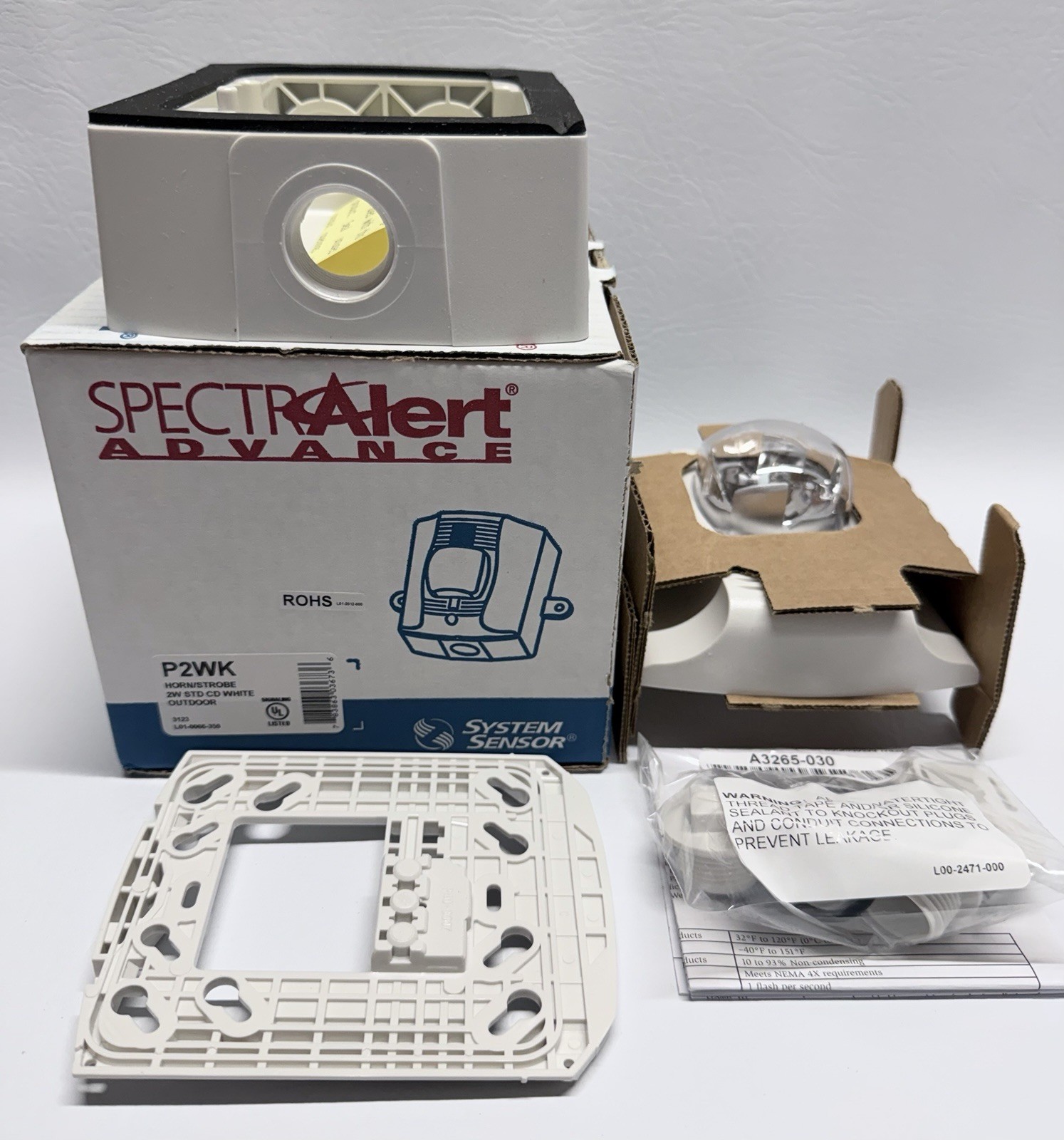 NEW System Sensor P2WK Horn Strobe White