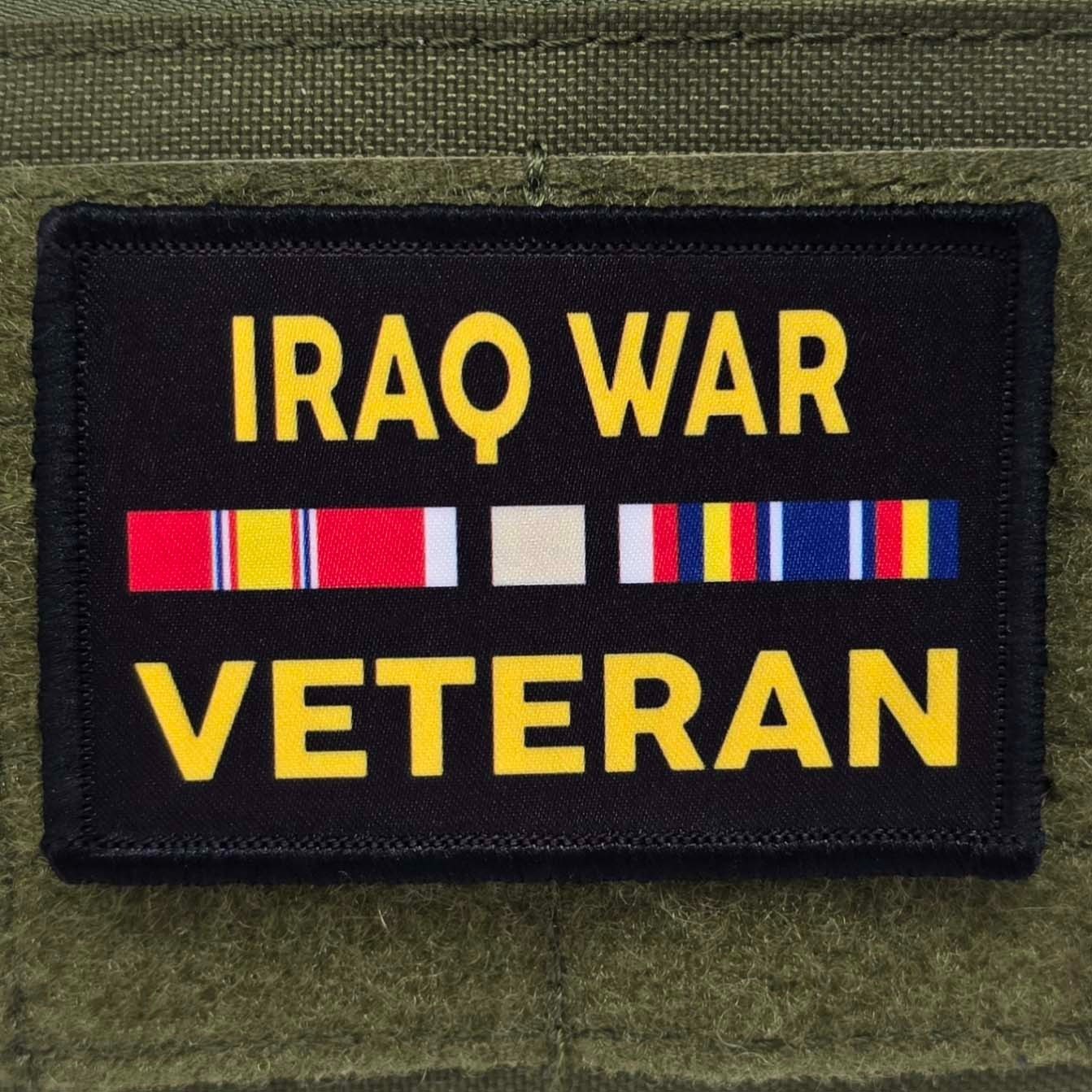 Iraq War Veteran Patch Moral Tactical Military Army USA Made Hook & Loop 3x2