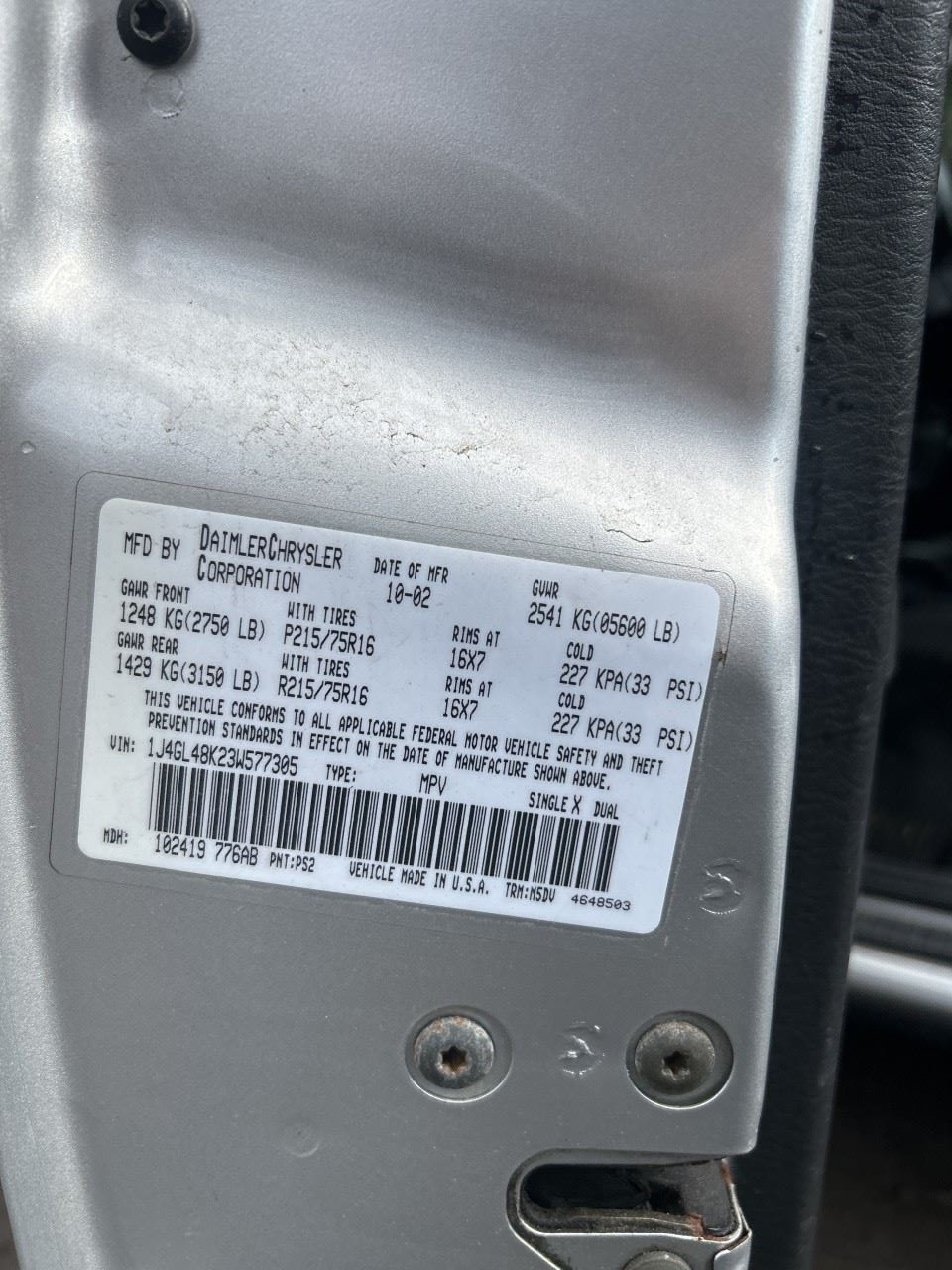 2003 Door Lock Actuator 2003 LIBERTY Door Lock Actuator OEM