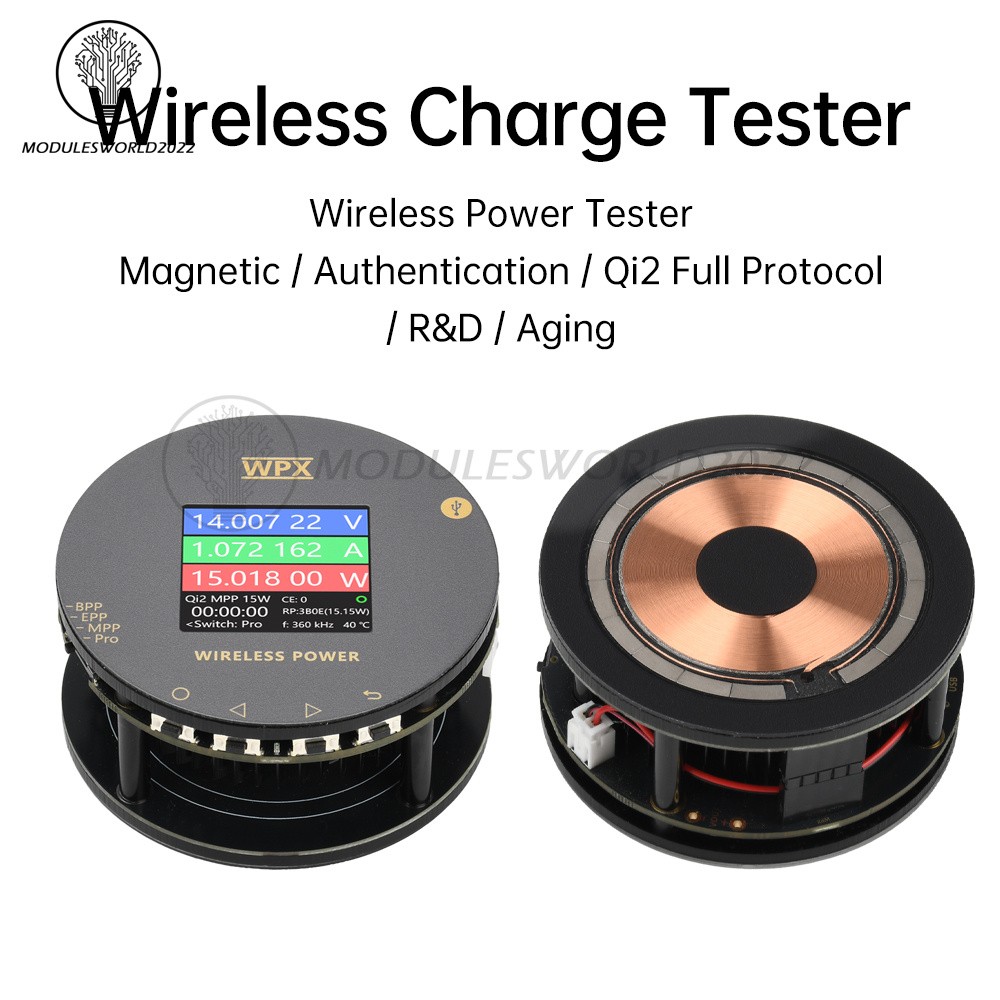 1.54inch LCD Voltage Current Power Meter Magnetic Wireless Fast Charging Tester