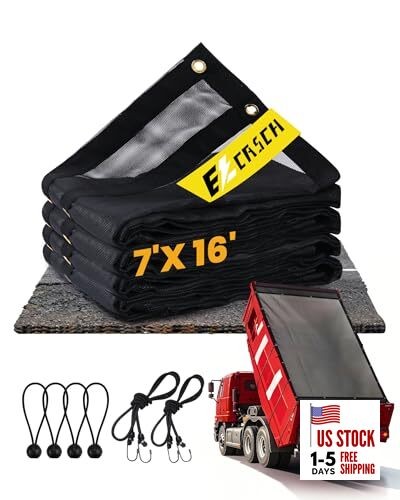 Dump Truck Mesh Tarp 7'x16' Vinyl Coated Dump Trailer Tarp 18oz Dump Truck