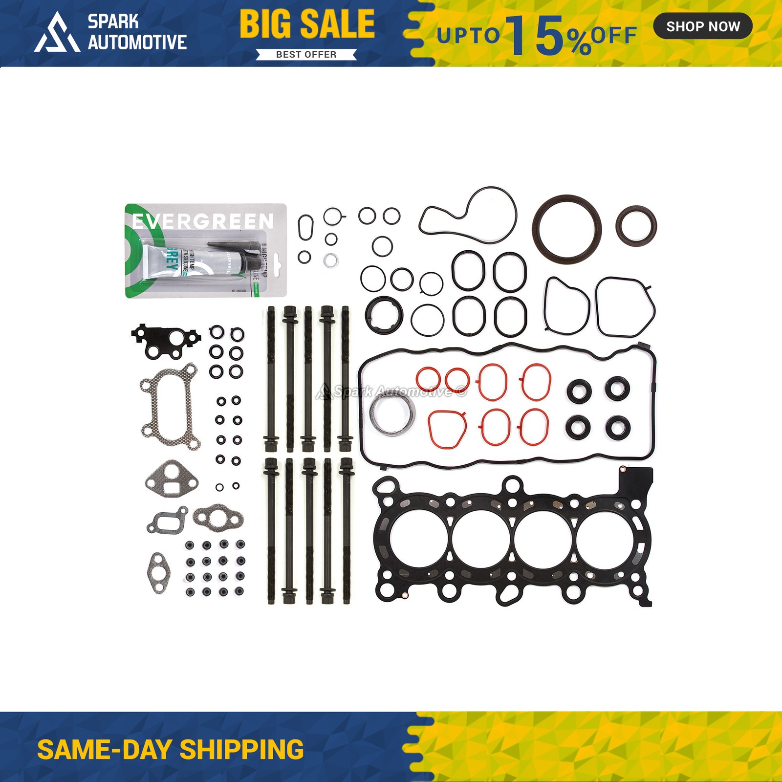 Full Gasket Set Head Bolts Fit 06-11 Honda Civic 1.8L SOHC R18A1 R18A4