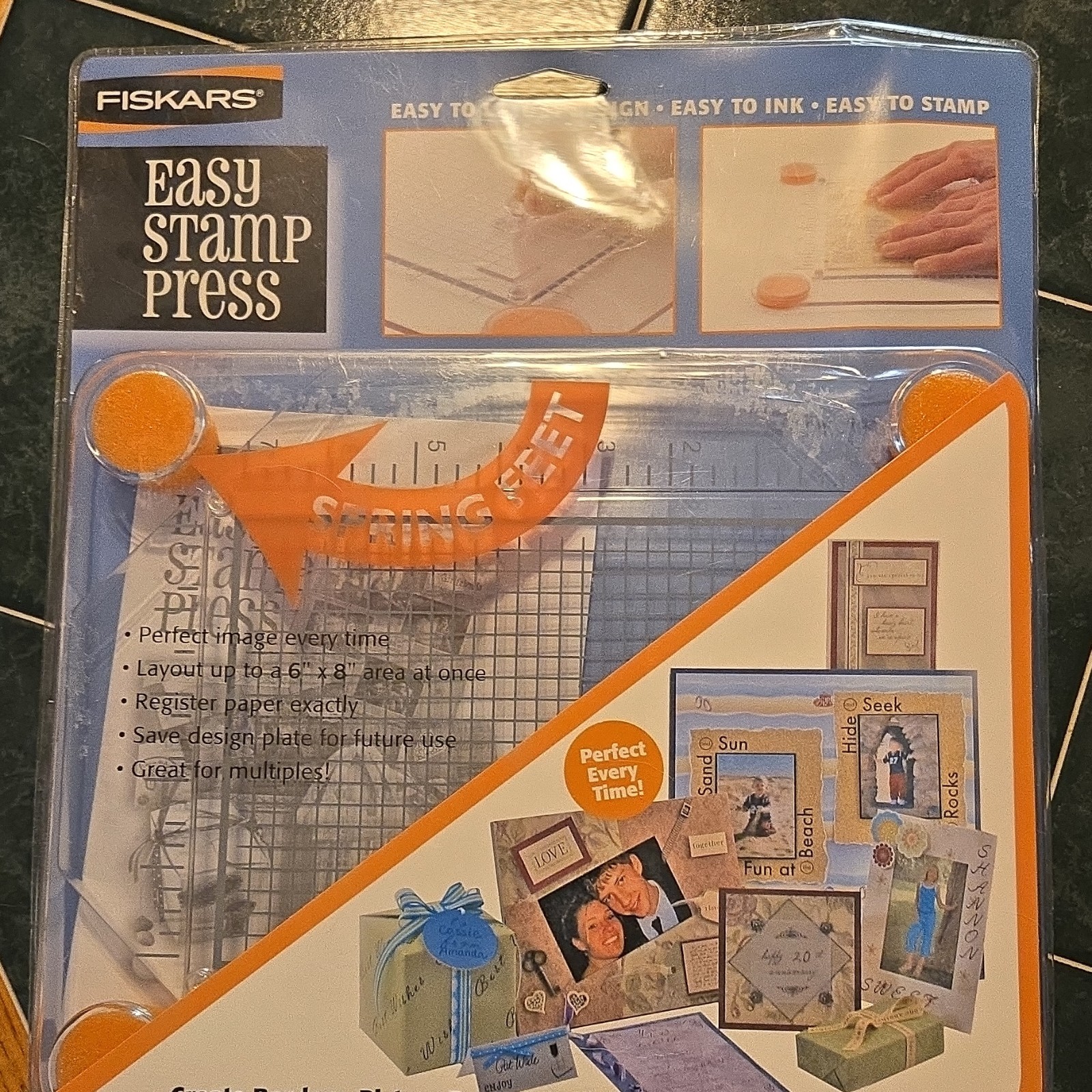 Fiskars Easy Stamp Press Stamping Tool 12-8849 for Cardmaking & Scrapbooking